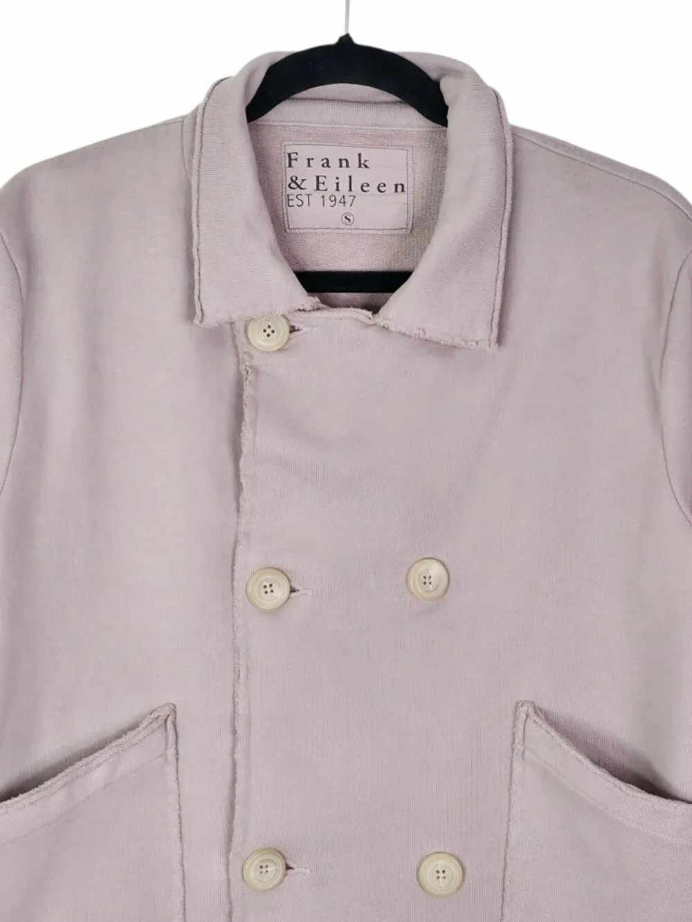 Frank & Eileen Mini Belfast Jacket Biscotti Triple Fleece Cropped Sweatshirt S